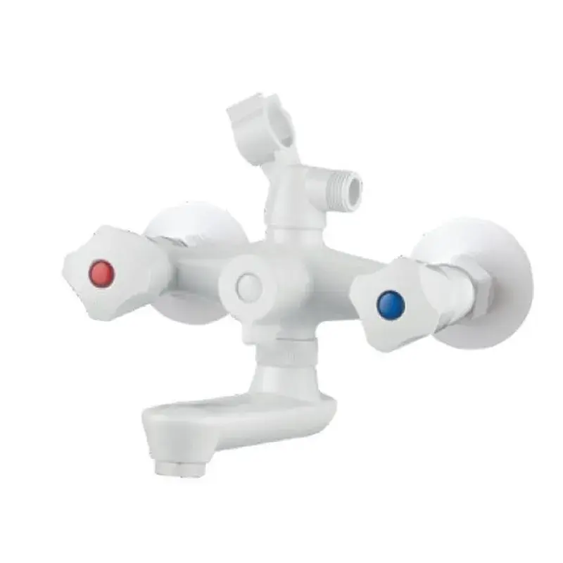 OL-MX9699_1 Смеситель для ванны Plamix OMEGA-142 двухвентильный, белый