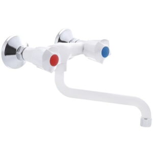 Смеситель для кухни Plamix AMA-361 двухвентильный, белый
