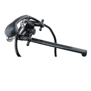 Смеситель для ванны Plamix Sirius-140 двухвентильный, чёрный