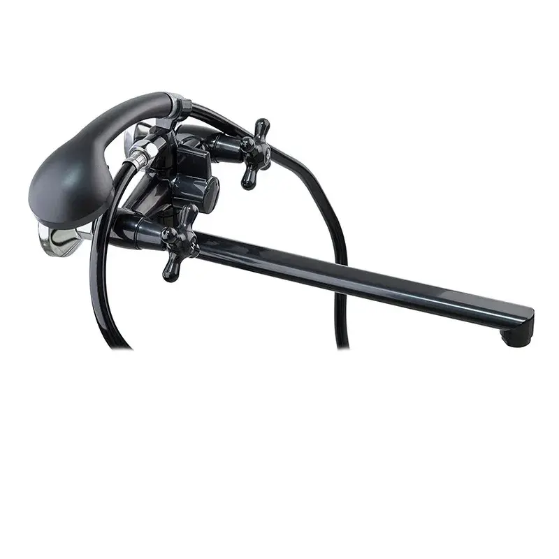 OL-PM0638_1 Смеситель для ванны Plamix Sirius-140 двухвентильный, чёрный