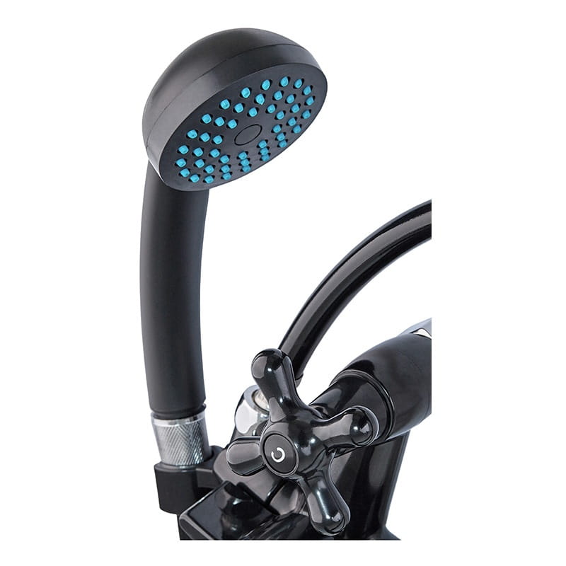 OL-PM0638_2 Смеситель для ванны Plamix Sirius-140 двухвентильный, чёрный