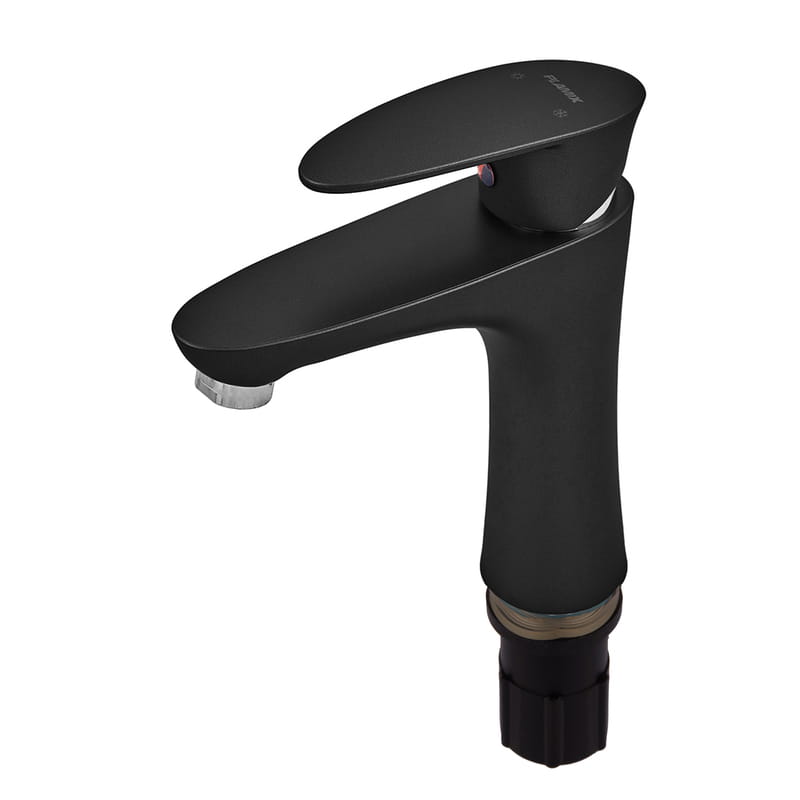 OL-PM0662_2 Смеситель для умывальника Plamix Cezar 001 однорычажный, ABS пластик, матовый, чёрный