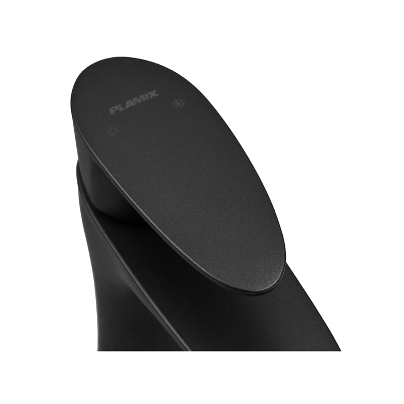 OL-PM0662_3 Смеситель для умывальника Plamix Cezar 001 однорычажный, ABS пластик, матовый, чёрный