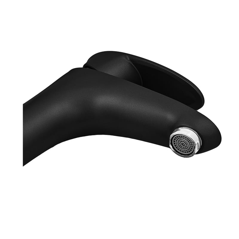 OL-PM0662_4 Смеситель для умывальника Plamix Cezar 001 однорычажный, ABS пластик, матовый, чёрный