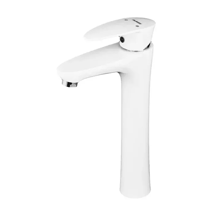 OL-PM0663_1 Смеситель для умывальника Plamix Cezar 001 однорычажный, ABS пластик, белый