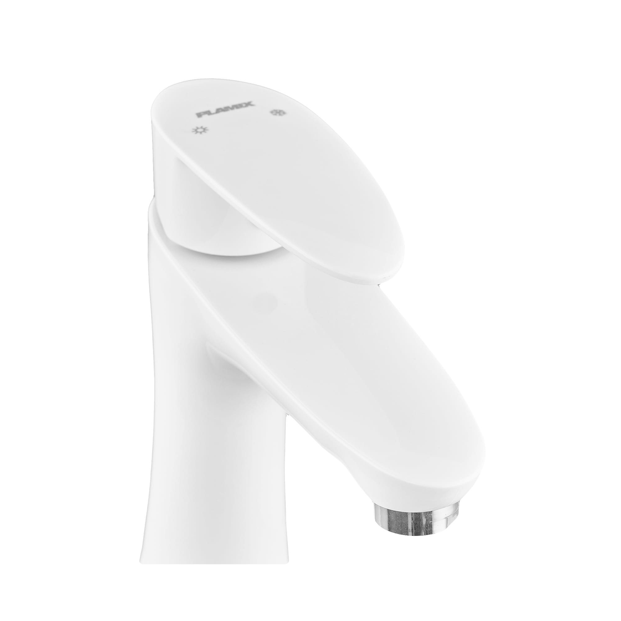 OL-PM0663_3 Смеситель для умывальника Plamix Cezar 001 однорычажный, ABS пластик, белый