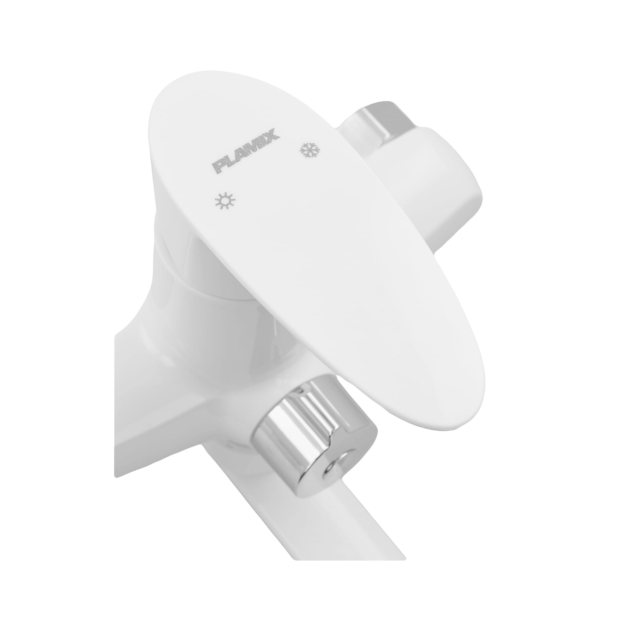 OL-PM0666_3 Смеситель для ванны Plamix CEZAR-006 однорычажный, белый