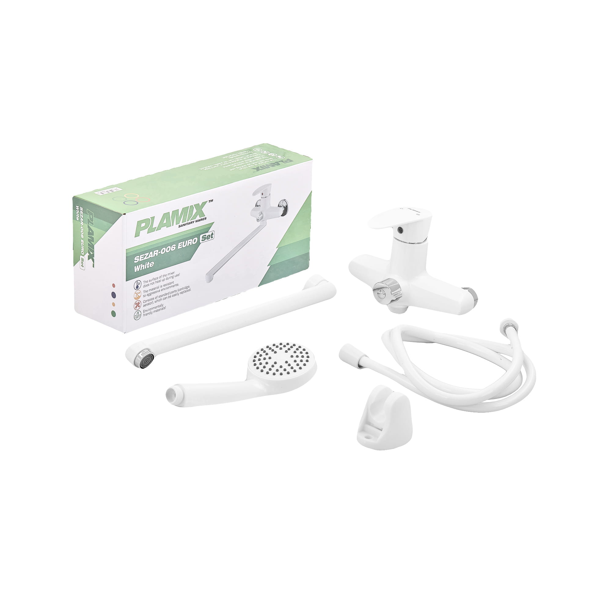 OL-PM0666_7 Смеситель для ванны Plamix CEZAR-006 однорычажный, белый