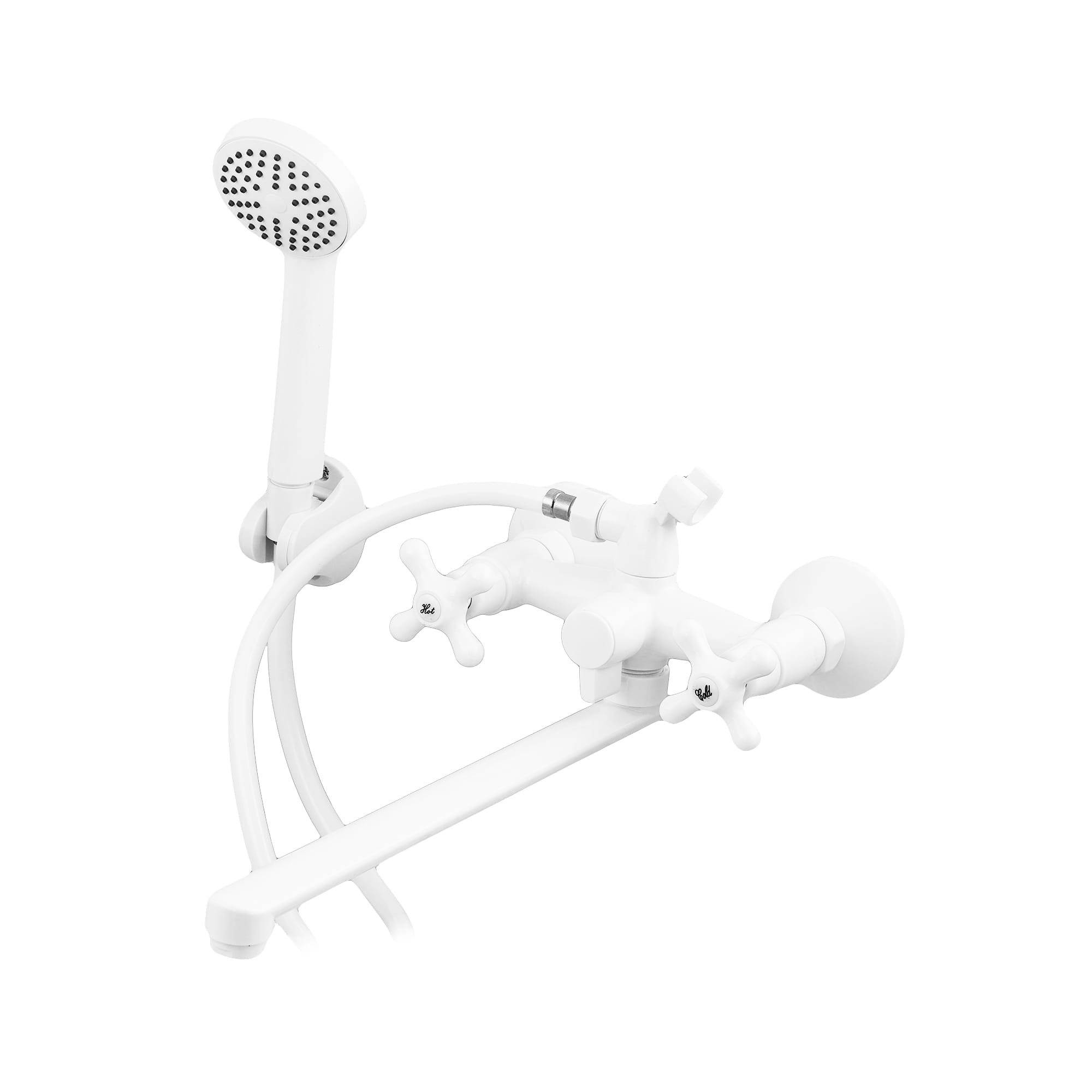 OL-PM0670_2 Смеситель для ванны Plamix Pablo-140 двухвентильный, белый