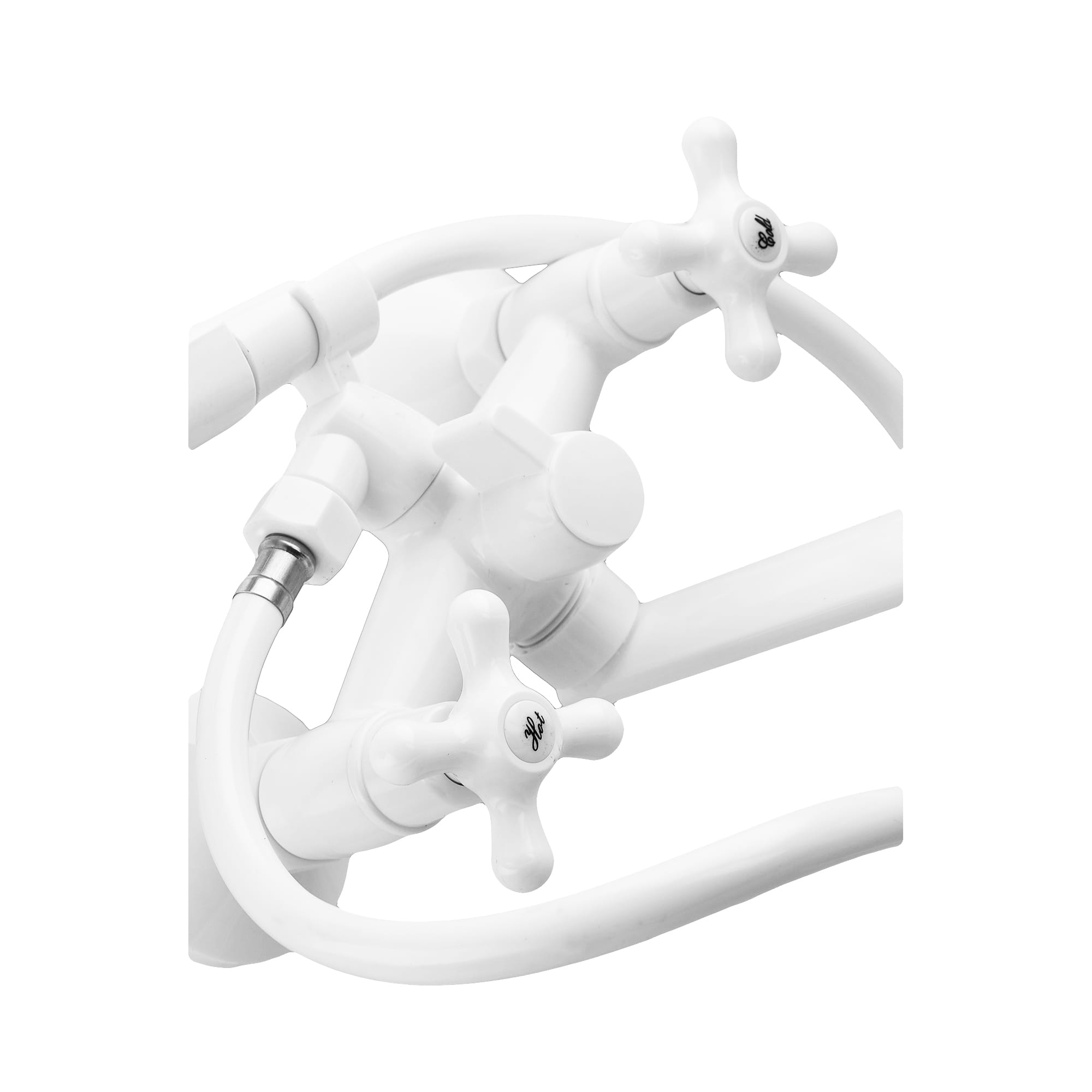 OL-PM0670_3 Смеситель для ванны Plamix Pablo-140 двухвентильный, белый