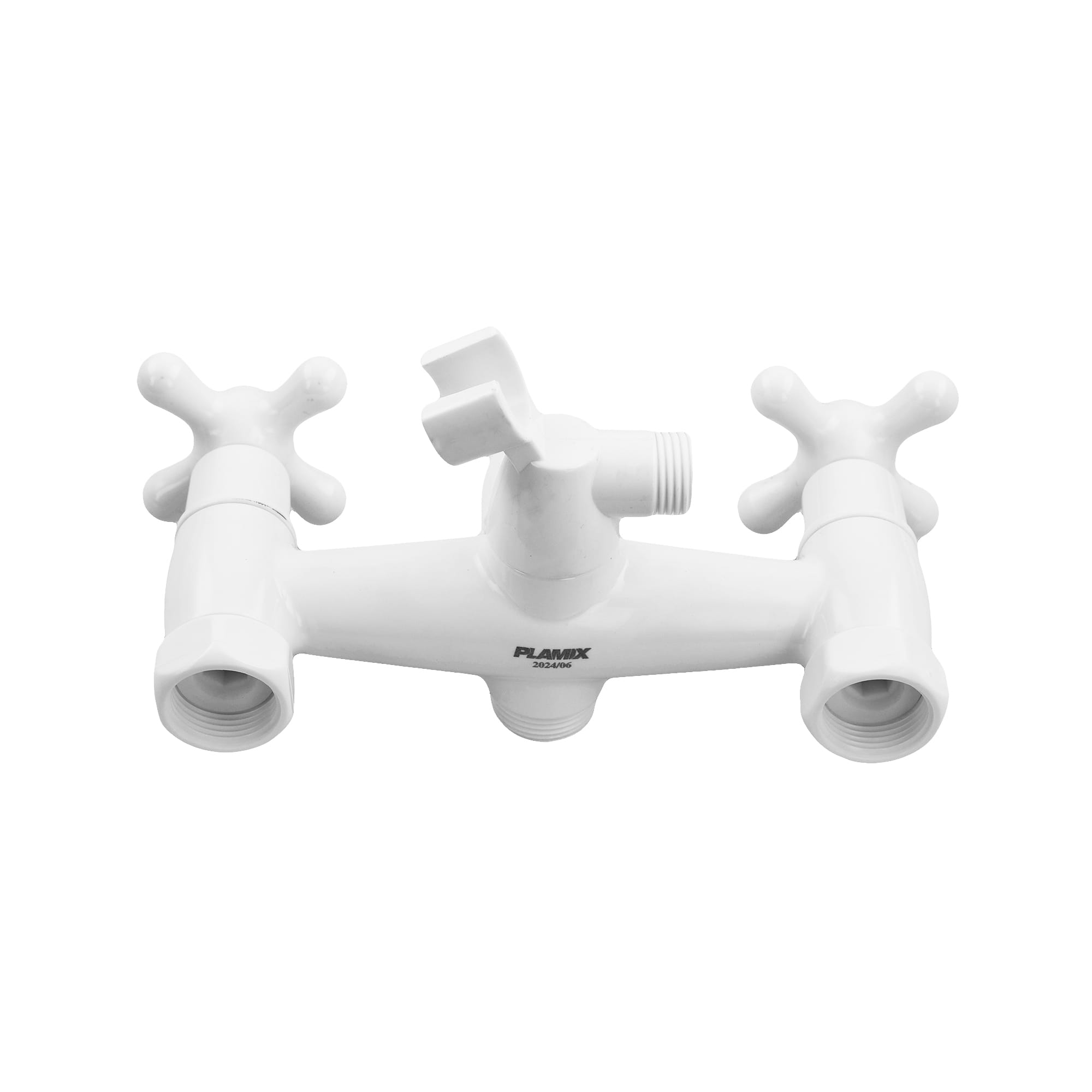 OL-PM0670_5 Смеситель для ванны Plamix Pablo-140 двухвентильный, белый