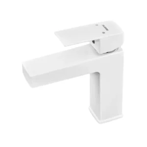Смеситель для умывальника Plamix Kubus 001 однорычажный, ABS пластик, глянцевый, белый