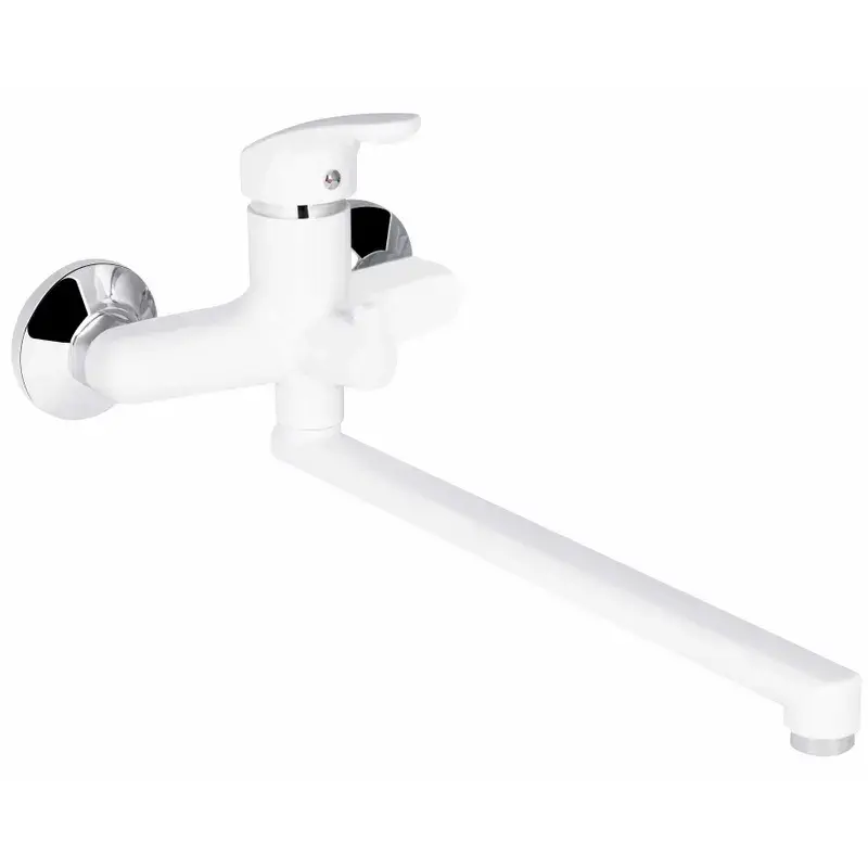 OL-PM0687_1 Смеситель для ванны Plamix Afina-006 однорычажный, белый