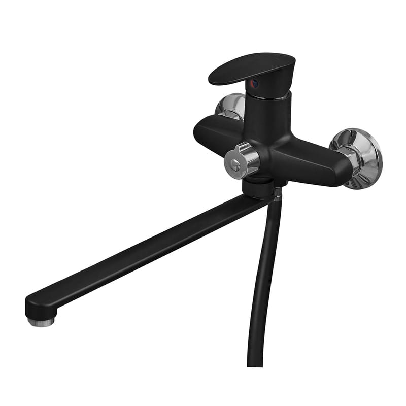 OL-PM0690_2 Смеситель для ванны Plamix CEZAR-006 однорычажный, чёрный матовый