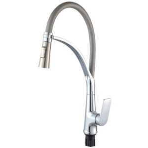 Смеситель для кухни Plamix Lucas-017 SET однорычажный, хром/серый