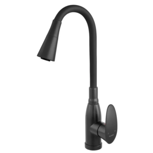 Смеситель для кухни Plamix Cezar-011-B SET однорычажный, черный матовый