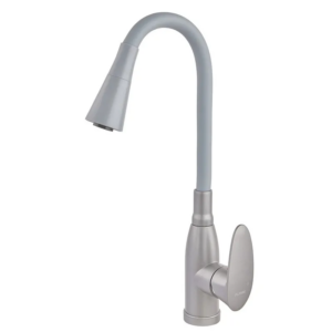 Смеситель для кухни Plamix Cezar-011-B SET однорычажный, графит/серый