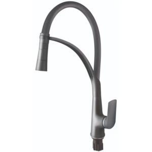 Смеситель для кухни Plamix Lucas-017 SET однорычажный, графит/серый