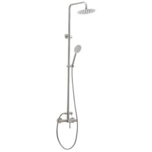 Душевая система Mixxus SUS-003-J с регулировкой высоты, нержавеющая сталь, сатин