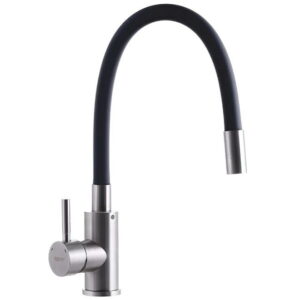 Смеситель для кухни Zerix SUS-011 однорычажный, хром/черный