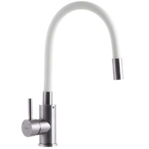 Смеситель для кухни Zerix SUS-011 однорычажный, хром/белый