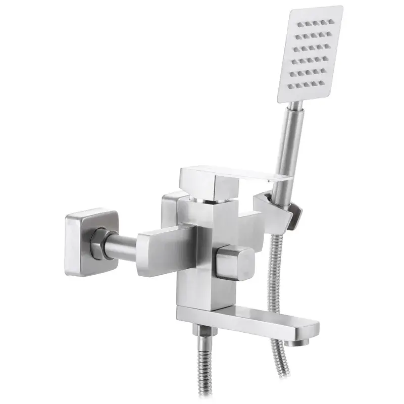 OL-ZX3165_1 Смеситель для ванны Zerix Kub-009 однорычажный, нерважеющая сталь