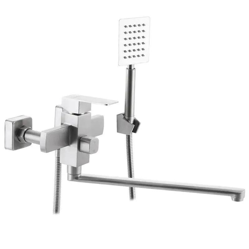 OL-ZX3167_1 Смеситель для ванны Zerix Kub-006 однорычажный, нерважеющая сталь