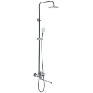 Душевая система Zerix DAX-006-J-35cm с изливом, нержавеющая сталь, сатин (ZX4828)