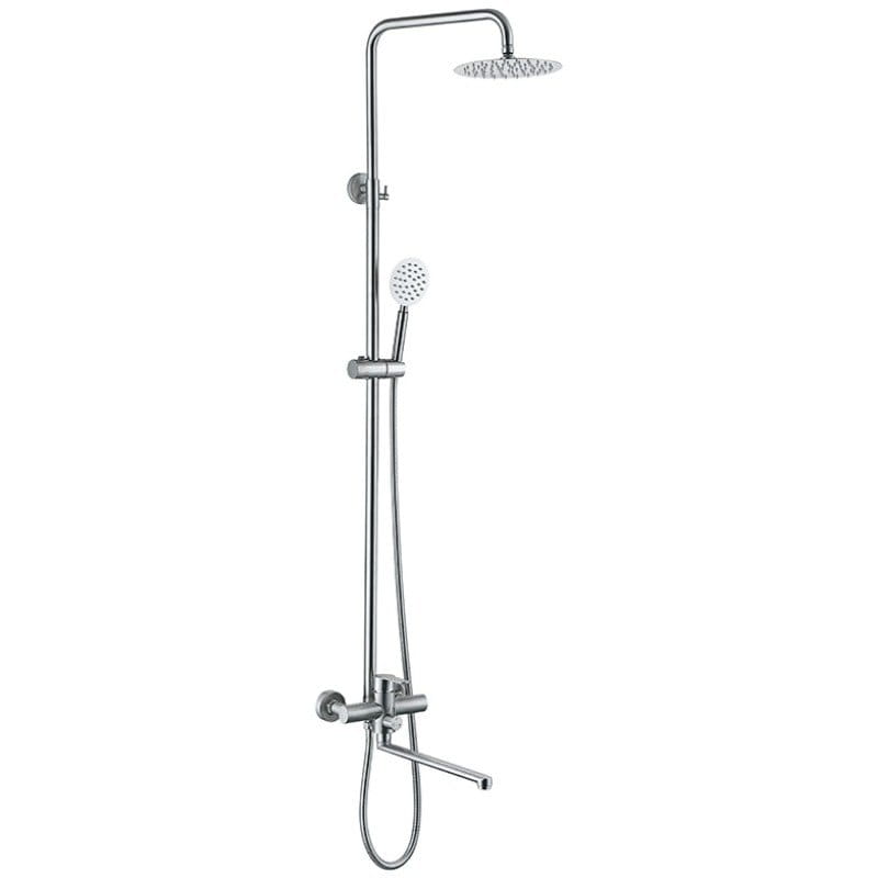 OL-ZX4828 Душевая система Zerix DAX-006-J-35cm с изливом, нержавеющая сталь, сатин (ZX4828)