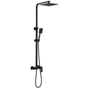 Душевая система Zerix KUB-008-J с изливом, нержавеющая сталь, черный матовый