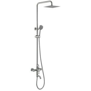 Душевая система Zerix LUX-009-J с изливом, нержавеющая сталь, сатин