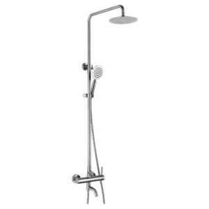 Душевая система Zerix SUS-008-J с изливом, нержавеющая сталь, сатин