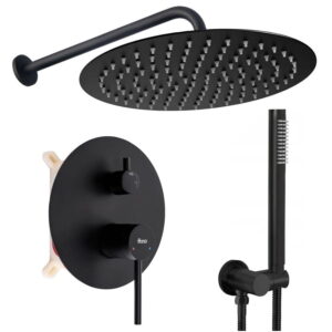 Душевая система Rea Rea Foss Clif скрытого монтажа, латунь, черный матовая (REA-P0222)