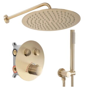 Душевая система Rea Lungo скрытого монтажа, латунь, золотой (REA-P8551)