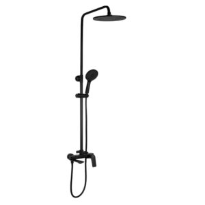 Душевая система Rea Avalon с изливом, латунь, черный матовая (REA-P8811)