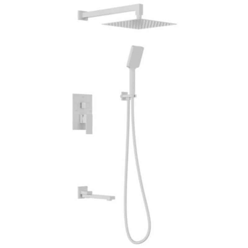 RS-DG 205-3 frosted white (3) Дешевая система AIM DG 205-3 с изливом, латунь, белый матовый