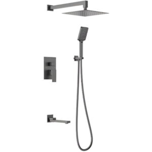 Дешевая система AIM DG 205-3 с изливом, латунь, графит матовый