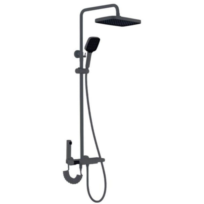 RS-DG10745 gun grey (1) Душевая система AIM DG10745 с тропическим душем, латунь, графит матовый