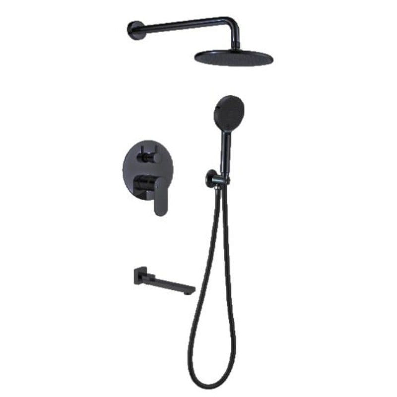 RS-DG204-3 matte black (1) Душевая система AIM DG204-3 скрытого монтажа, латунь, черный матовый