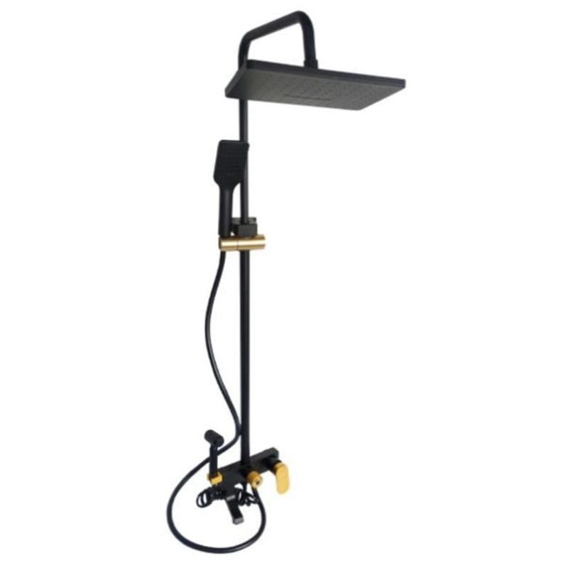 RS-MRS-AL-C-28(Black&Gold) (1) Душевая система Millz MRS-AL-C-28 с тропическим душем, алюминий, черный/золото