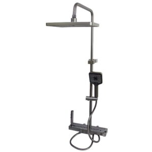 Душевая система Millz MRS-AL-C3 с тропическим душем, алюминий, серый