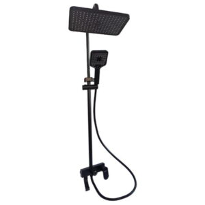 Душевая система Millz MRS-AL-C4 с тропическим душем, алюминий, черный матовый