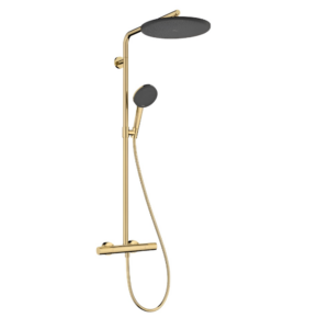 Душевая система Hansgrohe Raindance Alive S Puro 300 1jet Ecostat Element с термостатом, металл, золотой (24592990)