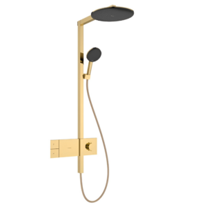 Душевая система Hansgrohe Raindance Alive S 300 1jet EcoSmart c ShowerSelect Comfort с термостатом, металл, золотой (24583990)
