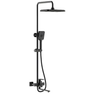 Душевая система Frap F2471-6 с тропическим душем, латунь, черный матовый