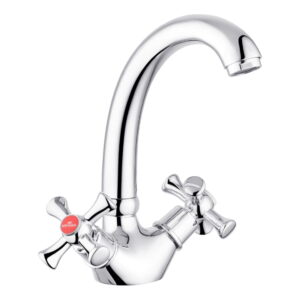 Смеситель для кухни Kroner KRM Rhein - C031 двухвентильный, хром