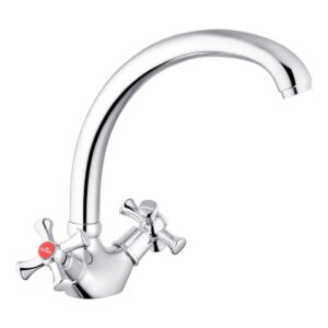 Смеситель для кухни Kroner KRM Rhein - C032 двухвентильный, хром