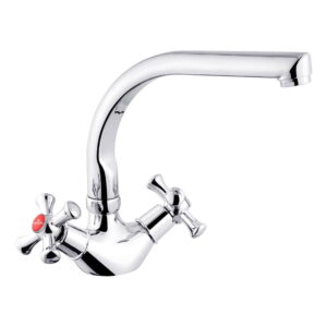 Смеситель для кухни Kroner KRM Rhein - C033 двухвентильный, хром