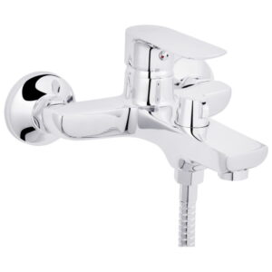 Смеситель для ванны Kroner KRM Main C060 однорычажный, хром + ручная лейка (CV018619)