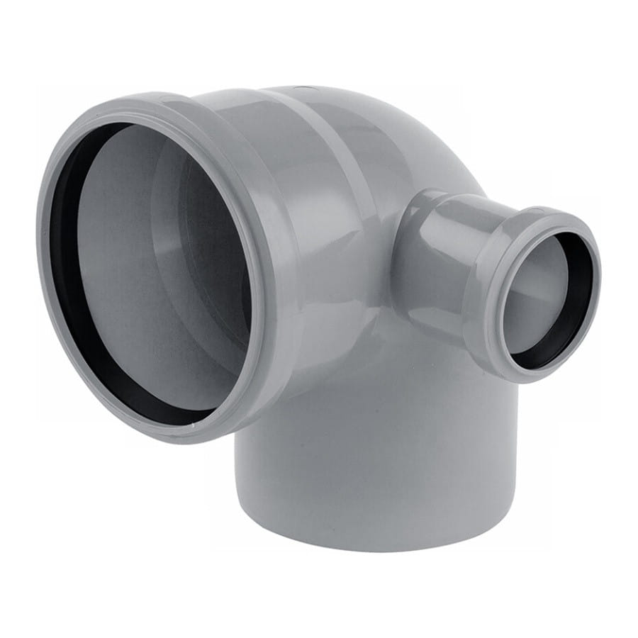 SVR-CV020444_1 Колено внутренней канализации Rozma двухплоскостное 110х50 мм 90° с отводом вправо (CV020444)